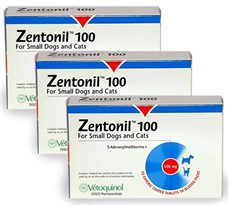 3 PACK Zentonil Tabs 100mg for Small Dogs and Cats (90 Tablets)