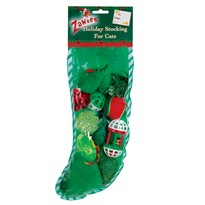 Zanies Holiday Cat Stockings Green - 13.5 Inch