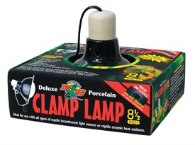Dlx Porcelain Clamp Lamp (Blk - UL Listed) 8.5"