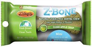 Zukes Z-Bones Edible Dental Chews Mini Clean Apple Crisp (0.5 oz)