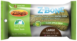 Zukes Z-Bones Edible Dental Chews Large Clean Apple Crisp (2.5 oz)