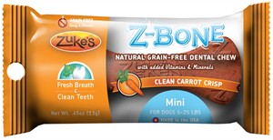 Zukes Z-Bones Edible Dental Chews Mini Clean Carrot Crunch (0.5 oz)