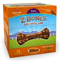 Zukes Z-Bones Edible Dental Chews Giant Clean Carrot Crunch - 12 ct (3.93 lbs)