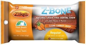 Zukes Z-Bones Edible Dental Chews Regular Clean Carrot Crunch (1.5 oz)