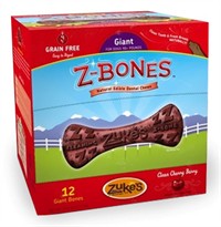 Zukes Z-Bones Edible Dental Chews Giant Clean Cherry Berry - 12 ct (3.93 lbs)