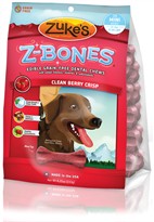 Zukes Z-Bones Edible Dental Chews Mini Clean Cherry Berry - 18 ct (9 oz)